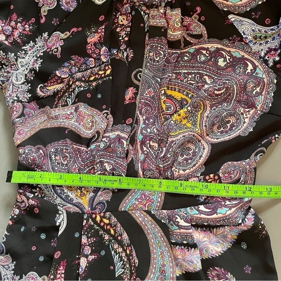 Express Black and Purple Paisley Long Sleeve Maxi Dress - Picture 14 of 15